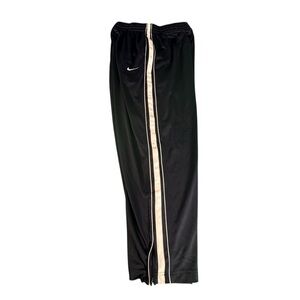 Nike Basketball Pants XXL Blue Track Warm-Up Zip Ankle Logo Striped Swoosh VTG